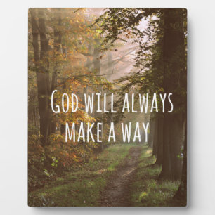 Inspirational God will make a Way Quote Plaque