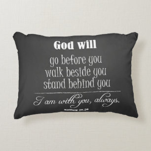 Inspirational God Will Quote with Bible Verse Decorative Cushion