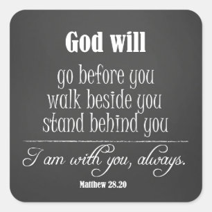 Inspirational God Will Quote with Bible Verse Square Sticker
