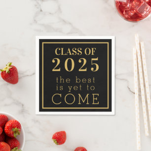 Inspirational Gold Black Class of 2022 Graduation  Napkin