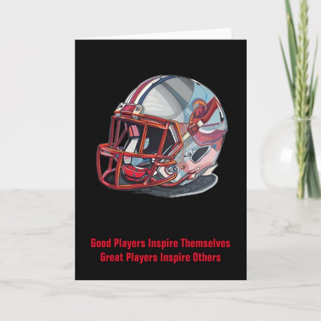 Inspirational Good Players Pop Art Football Helmet Card (Front)