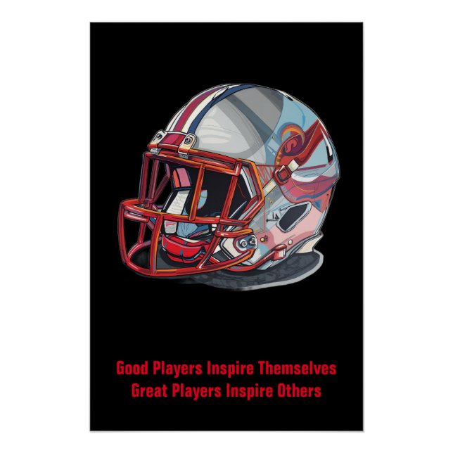 Inspirational Good Players Pop Art Football Helmet Poster (Front)