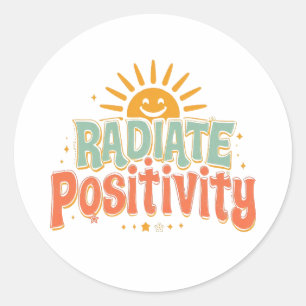 Inspirational Good Vibes and Happiness Classic Round Sticker