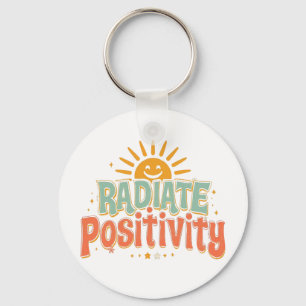 Inspirational Good Vibes and Happiness Key Ring