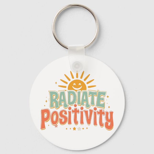 Inspirational Good Vibes and Happiness Key Ring (Front)