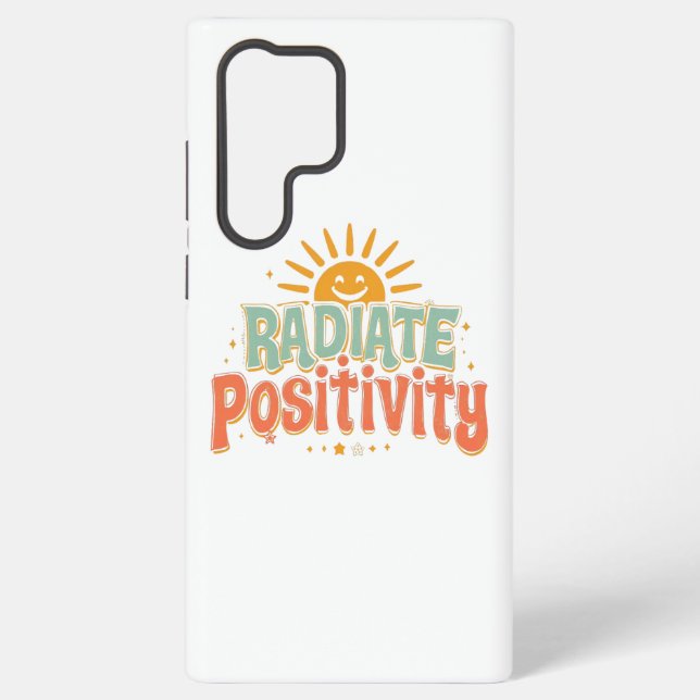 Inspirational Good Vibes and Happiness Samsung Galaxy S22 Ultra Case (Back)