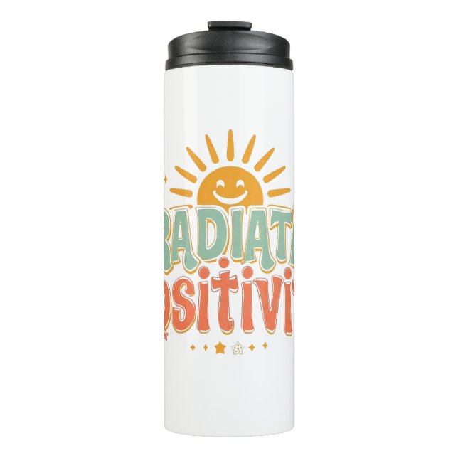 Inspirational Good Vibes and Happiness Thermal Tumbler (Front)