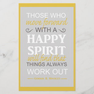 inspirational gordon b hinckley lds quote stationery