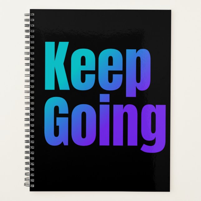 Inspirational Gradient Colourful Text Keep Going Planner (Front)