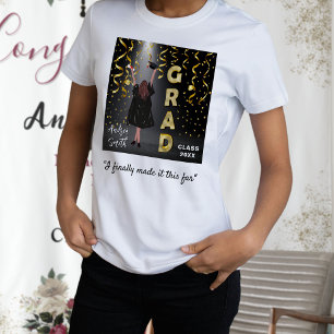 Inspirational Graduate and Proud Girl Gold Custom T-Shirt