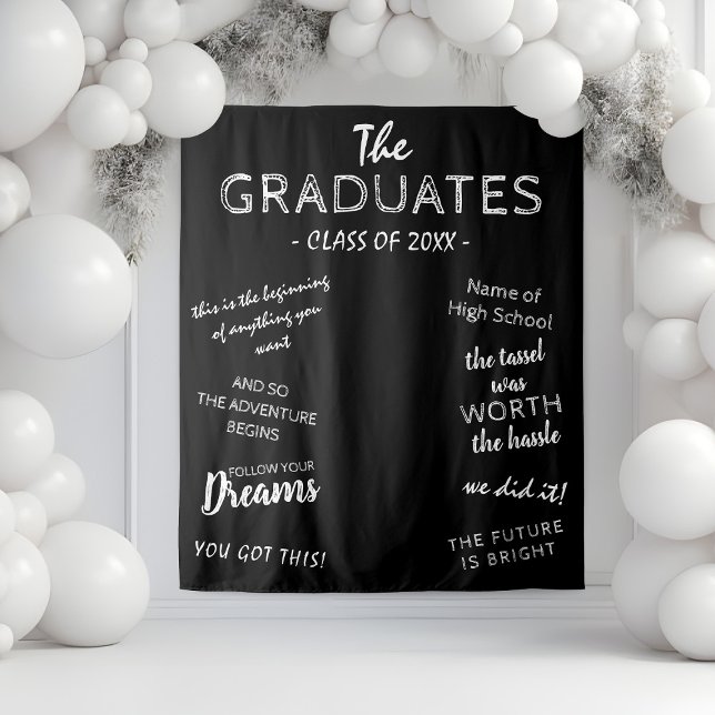 Inspirational Graduation Party Photo Backdrop Tapestry (Creator Uploaded)