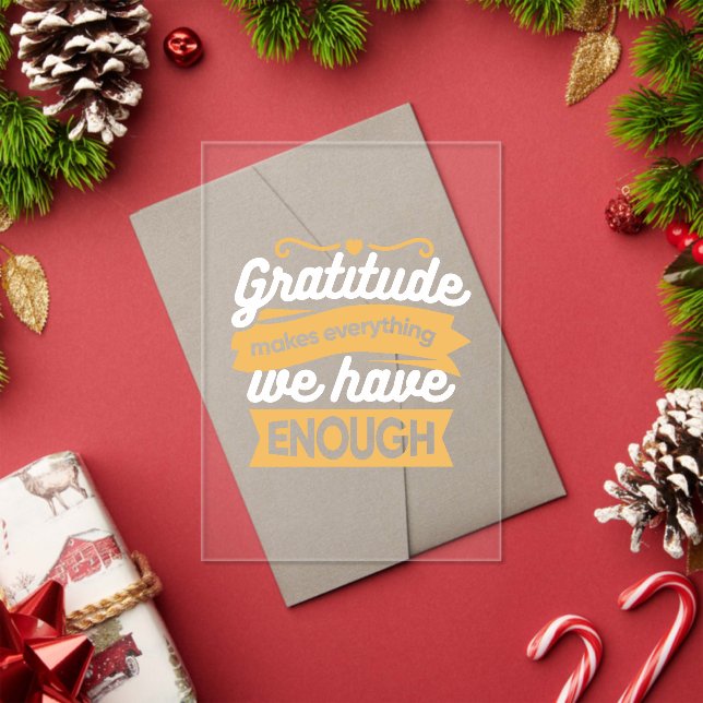 Inspirational Gratitude Typography Quotes Acrylic Invitations (Insitu (Holiday))