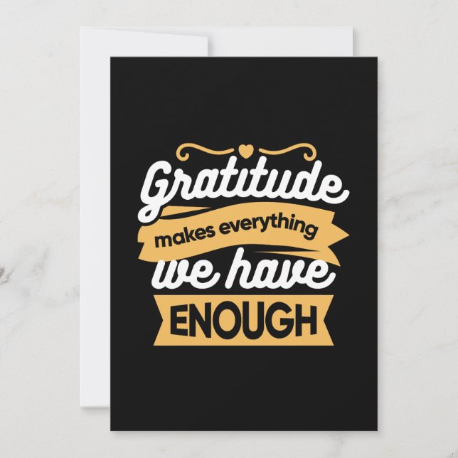 Inspirational Gratitude Typography Quotes Holiday Card (Front)