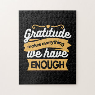 Inspirational Gratitude Typography Quotes Jigsaw Puzzle
