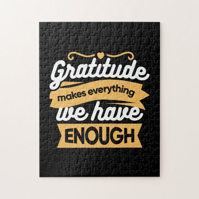 Inspirational Gratitude Typography Quotes Jigsaw Puzzle (Vertical)