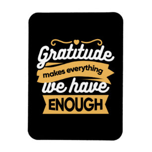 Inspirational Gratitude Typography Quotes Magnet