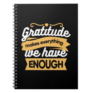 Inspirational Gratitude Typography Quotes Notebook