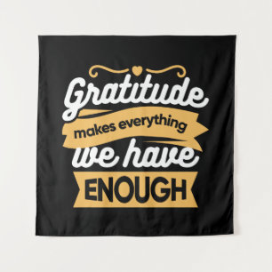 Inspirational Gratitude Typography Quotes Tapestry