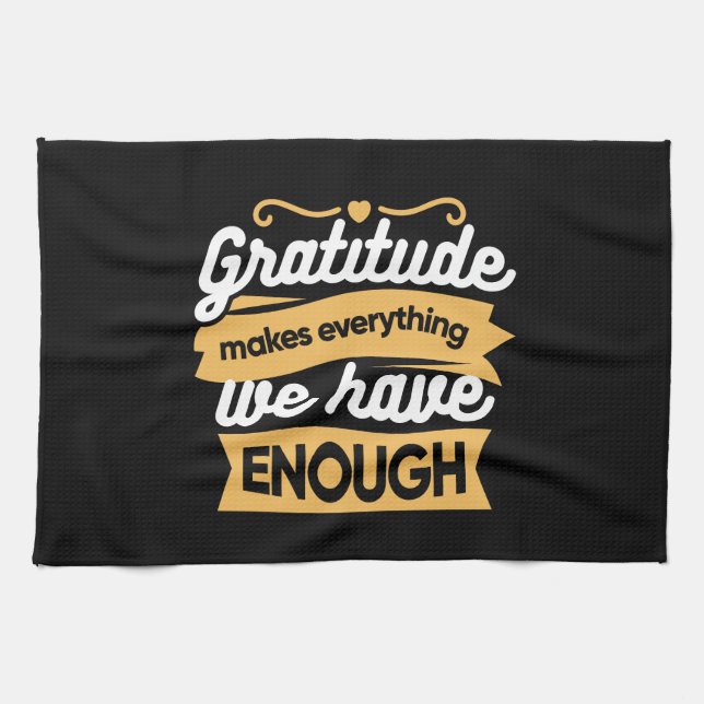 Inspirational Gratitude Typography Quotes Tea Towel (Horizontal)