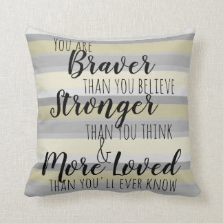 Inspirational grey yellow Pattern Pillow