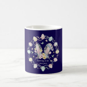 Inspirational "Growing at my own pace" Floral Coffee Mug