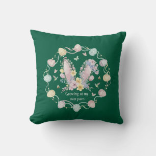 Inspirational "Growing at my own pace" Floral Cushion