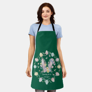 Inspirational "Growing at my own pace" Floral Eas Apron
