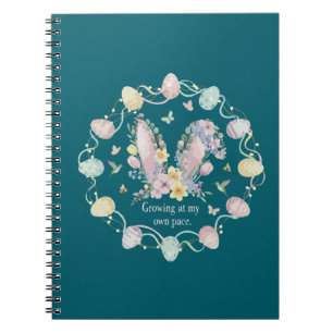 Inspirational "Growing at my own pace" Floral Notebook