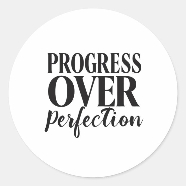 Inspirational Growth Mindset Typography Classic Round Sticker (Front)