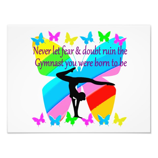 INSPIRATIONAL GYMNASTICS GIRL BUTTERFLY DESIGN PHOTO PRINT (Front)