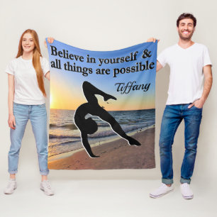 INSPIRATIONAL GYMNASTICS QUOTE FLEECE BLANKET