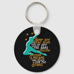 Inspirational Gymnastics Sport Quote Gymnast Girl Key Ring