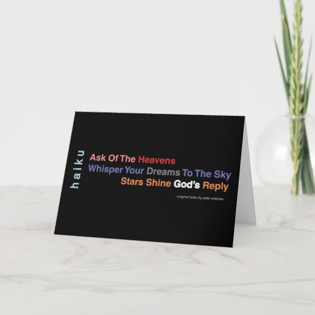 Inspirational Haiku Greeting Card (Front)