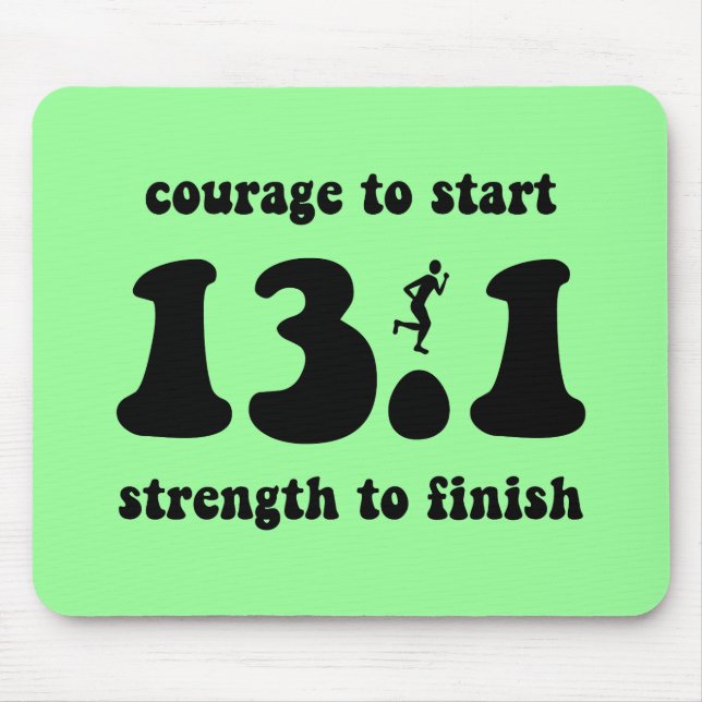 Inspirational half marathon mouse mat (Front)