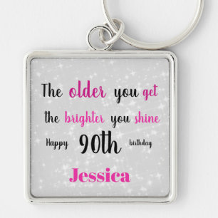 Inspirational Happy 90th Birthday Key Ring