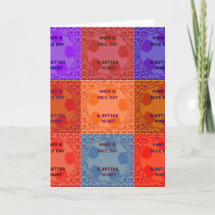 Inspirational Have a Nice Day Chequered Pop Text  Card