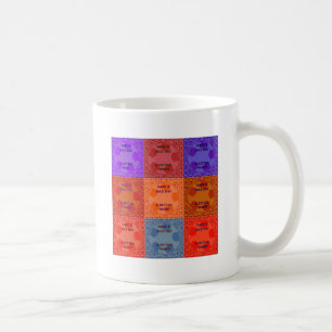 Inspirational Have a Nice Day Chequered Pop Text  Coffee Mug