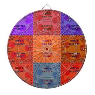 Inspirational Have a Nice Day Chequered Pop Text  Dartboard