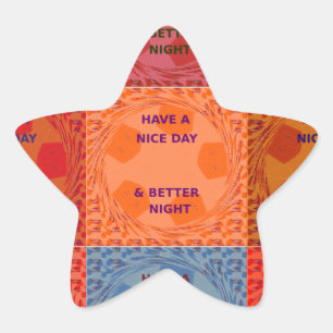 Inspirational Have a Nice Day Chequered Pop Text  Star Sticker