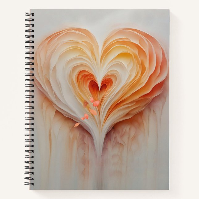 Inspirational Heart Design in Soft Watercolor Notebook (Front)