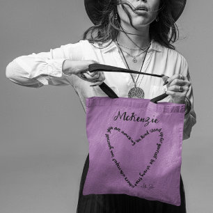 Inspirational Heart Quotes Lavender Personalised  Tote Bag