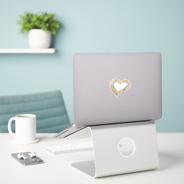 Inspirational Heart-Shaped Islamic Faith Words (Laptop On Desk)