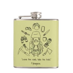 Inspirational Hiking Vinyl Wrapped Flask