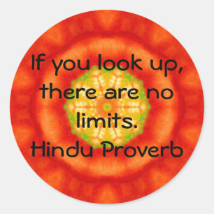 inspirational Hindu Proverb from India Classic Round Sticker