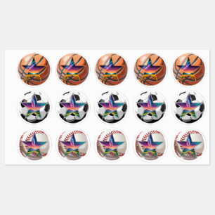 Inspirational Hollow Sports Ball Space Stickers