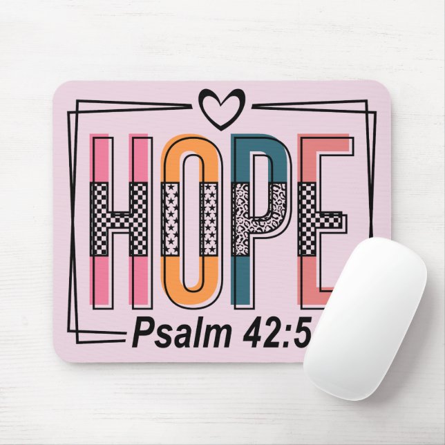 Inspirational Hope Bible Verse Mouse Mat (With Mouse)