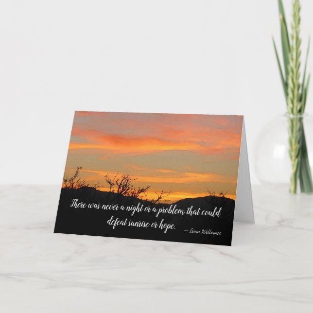 Inspirational Hope of Sunrise  Quote Card (Front)