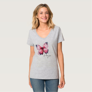 Inspirational Hope Pink Butterfly T-Shirt