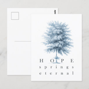 Inspirational Hope Springs Eternal Vintage Tree Postcard