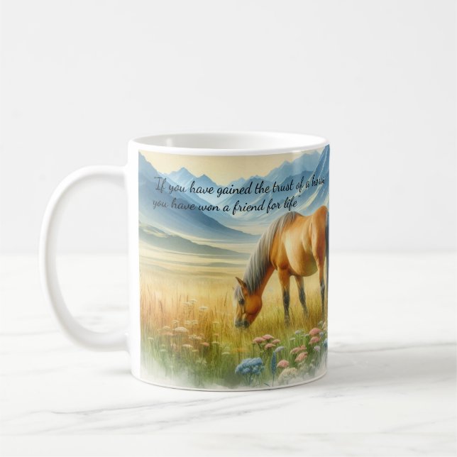 Inspirational Horse Quote Watercolor Coffee Mug (Left)